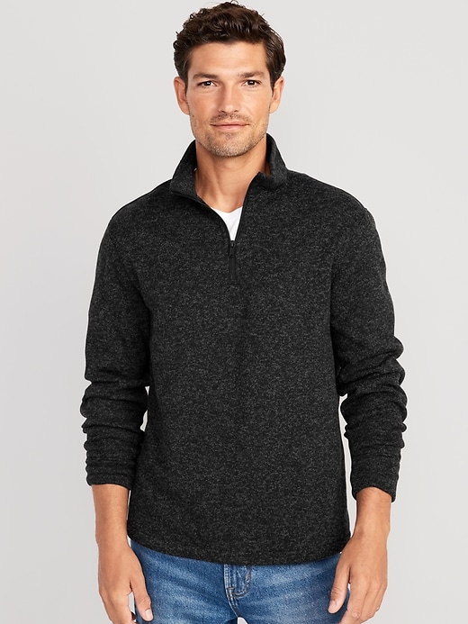 Sweater-Knit 1/4-Zip Pullover for Men | Old Navy