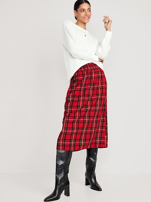 Image number 3 showing, High-Waisted Smocked Midi Skirt