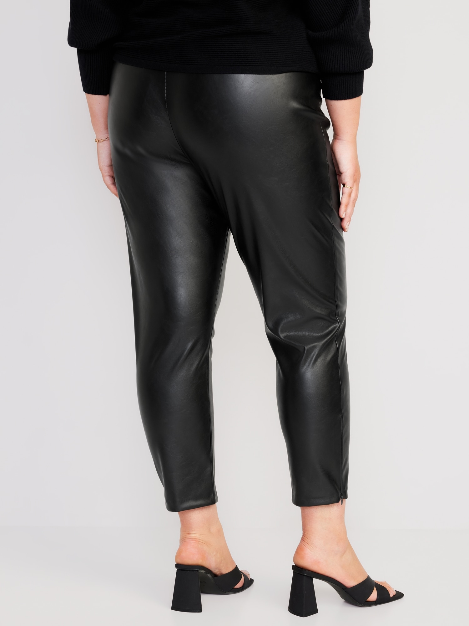 Extra High-Waisted Faux Leather Pants for Women