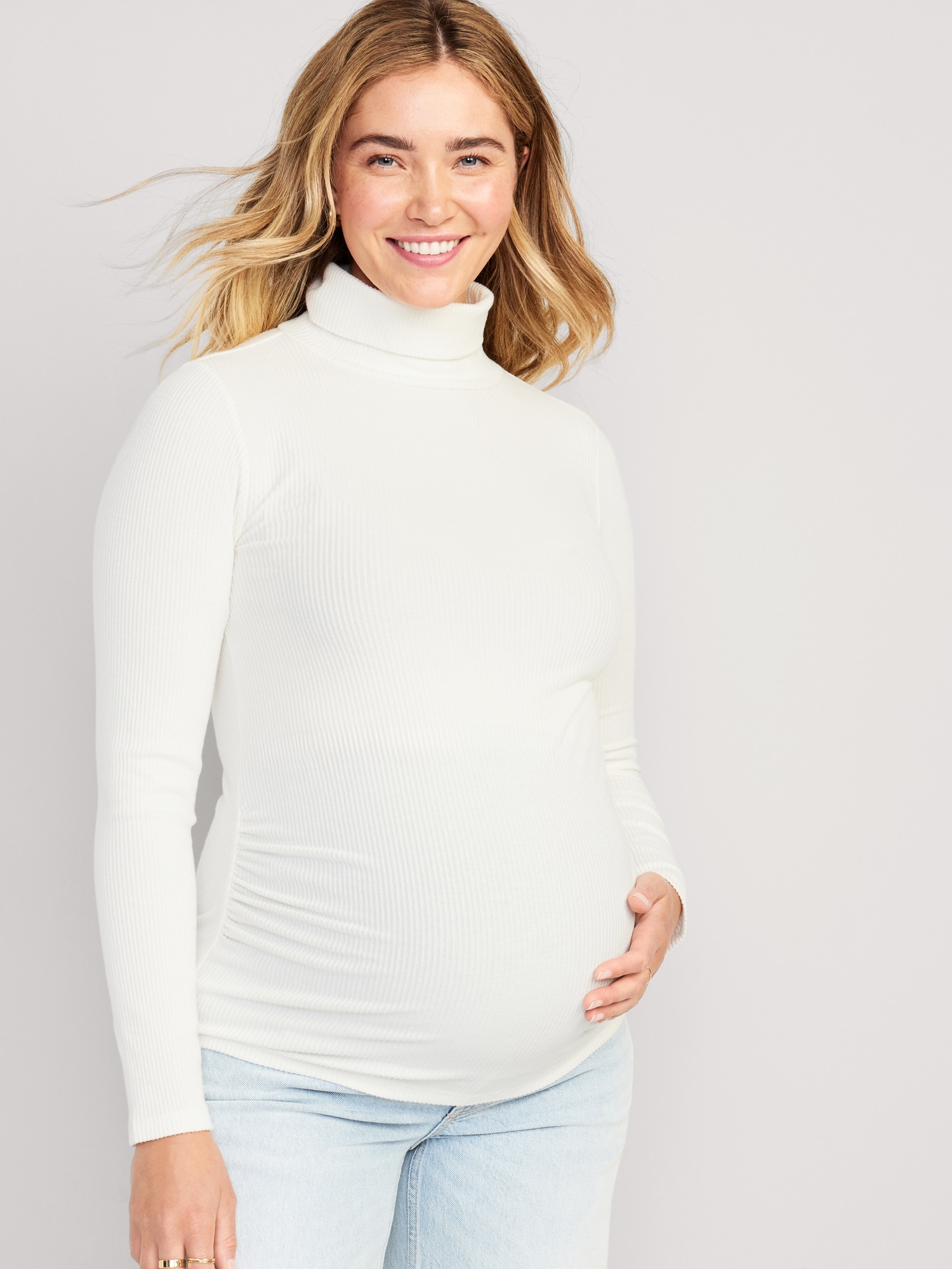 Maternity Fitted Long Sleeve Turtleneck T-Shirt | Old Navy