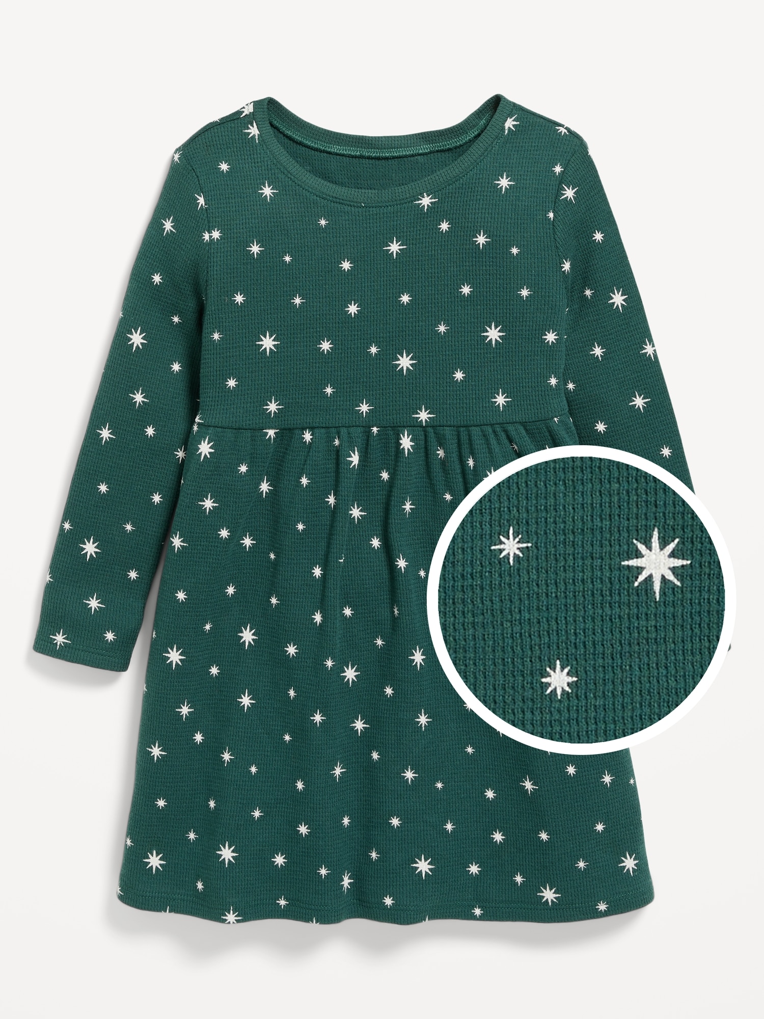 Fit & Flare Long-Sleeve Thermal Dress for Toddler Girls