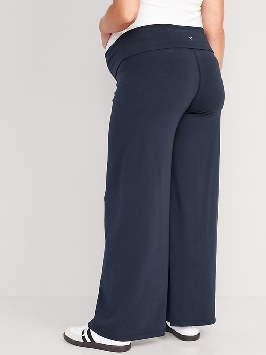 Image number 2 showing, Maternity Rollover-Waist PowerChill Wide-Leg Pants