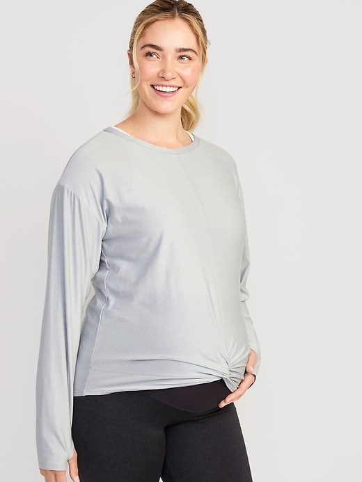 Image number 1 showing, Maternity Long Sleeve Cloud 94 Soft Twist-Front Top