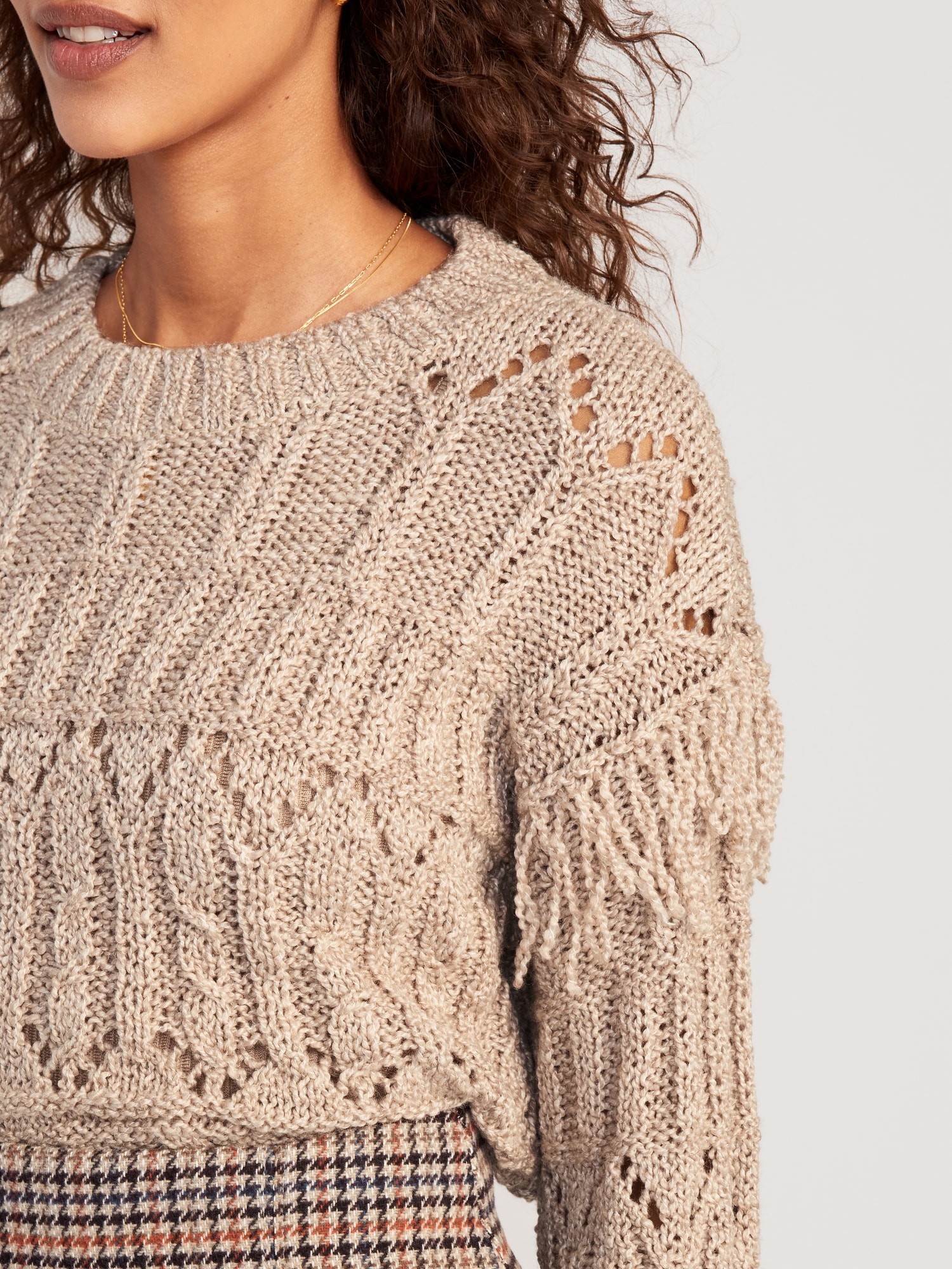 Textured Fringe Pullover Sweater for Women Old Navy