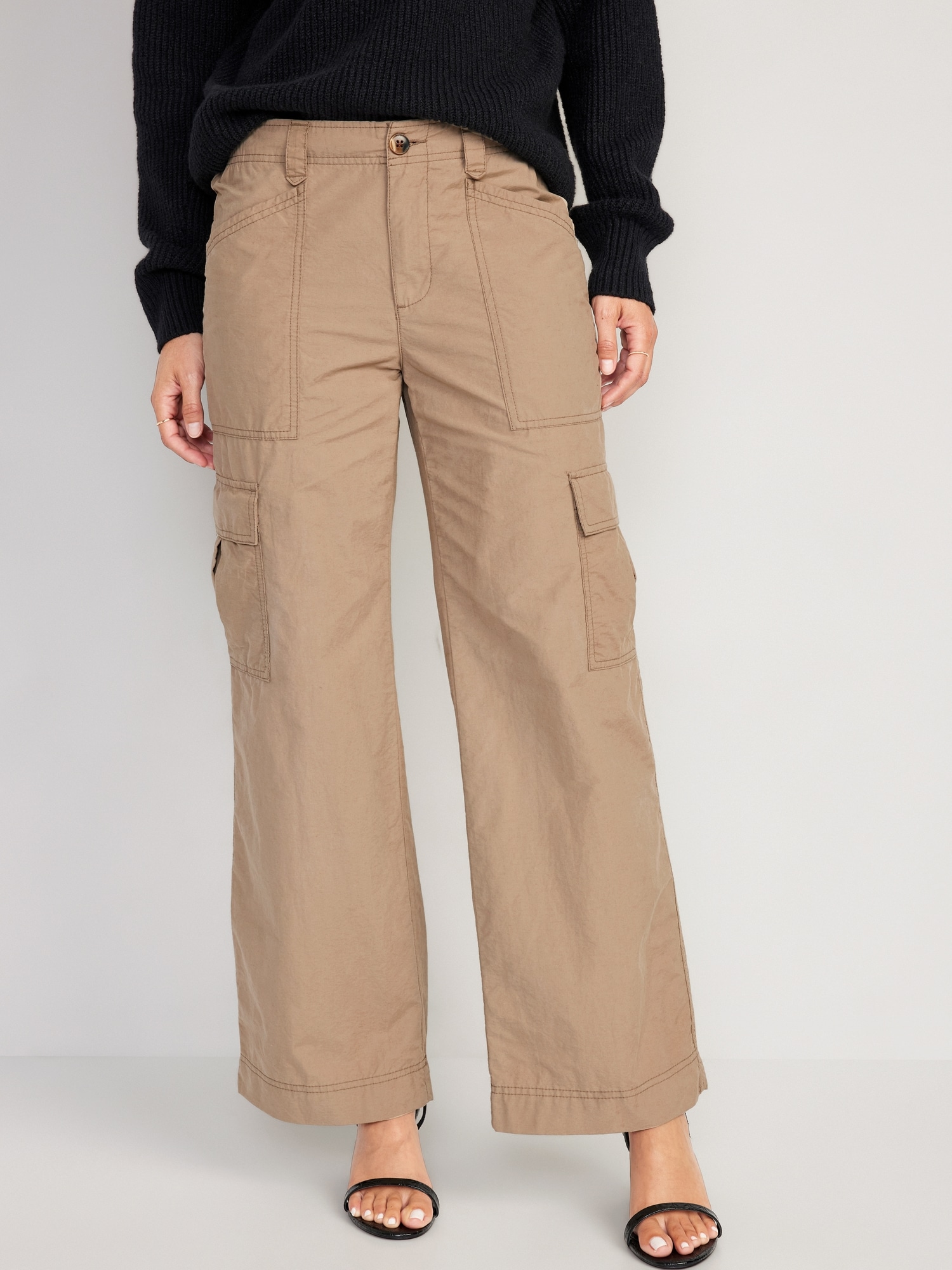 The 1964 Denim Company Girls Wide Leg Cargo Pants - Light Brown