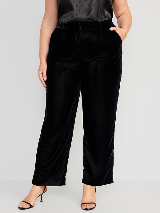 Image number 7 showing, Extra High-Waisted Velvet Taylor Pants