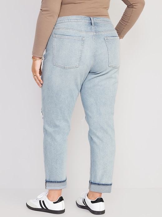 Image number 8 showing, Mid-Rise Button-Fly Boyfriend Straight Jeans