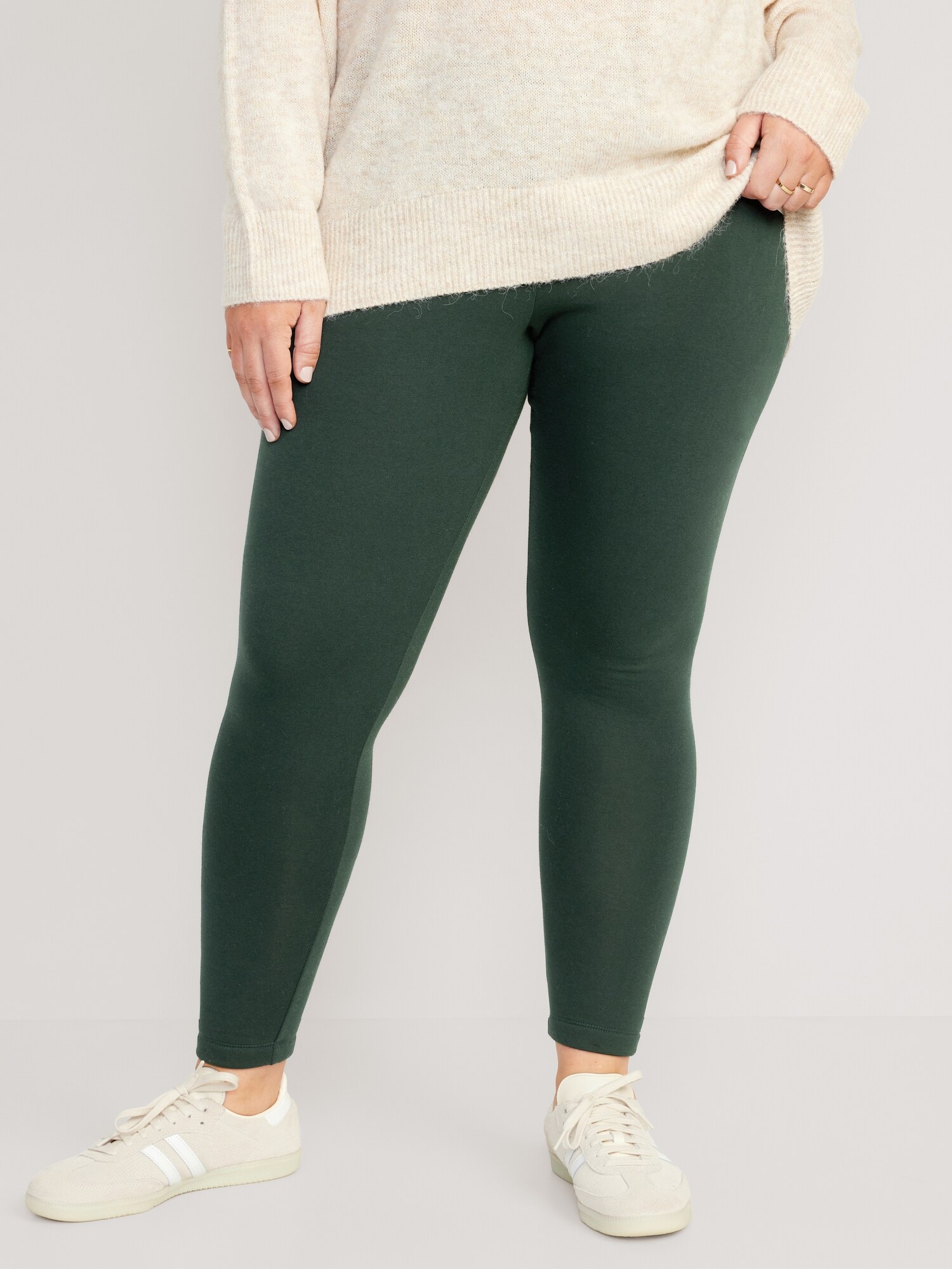 Plus Size Full Length Leggings Featuring High Rise Waistband. (6 Pack) •  Elasticized High Rise Waistband • Fit like a Glove • Pull On/Off Design •  Soft and Stretchy Content: 92% Cotton,