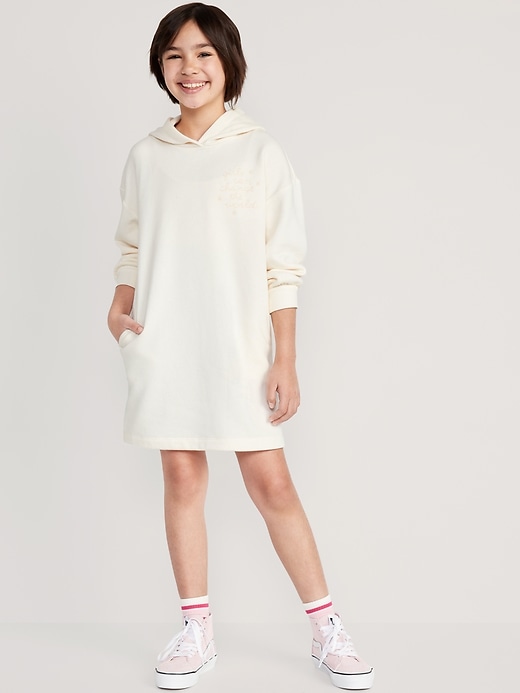View large product image 1 of 4. Long-Sleeve Fleece Hoodie Dress for Girls