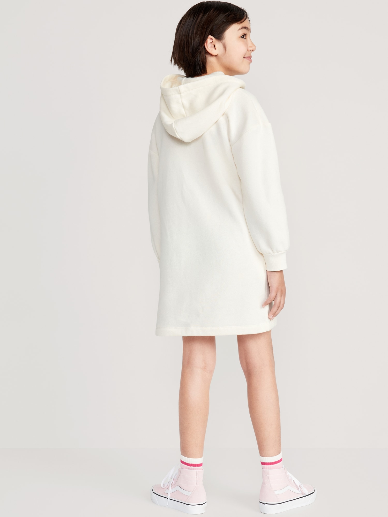 Long-Sleeve Fleece Hoodie Dress for Girls