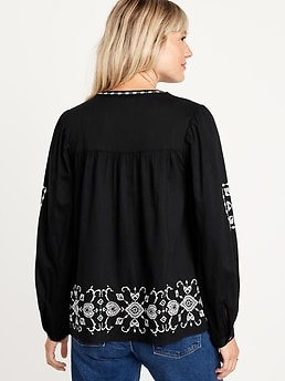 Embroidered Boho Swing Blouse for Women | Old Navy