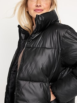 Old navy outlet metallic puffer jacket