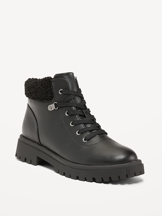 Image number 1 showing, Faux Leather Hiking Boot