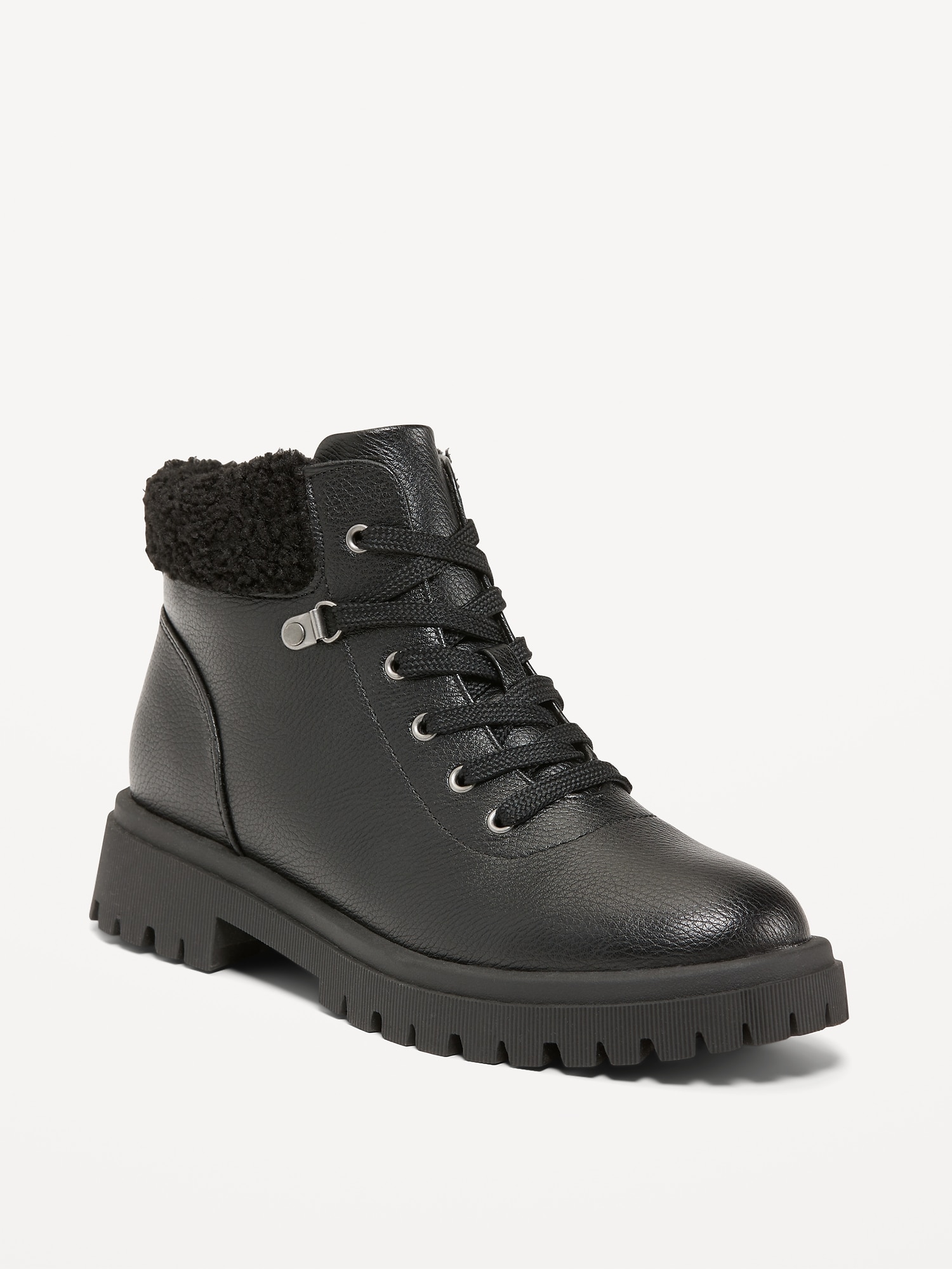 Faux Leather Hiking Boot