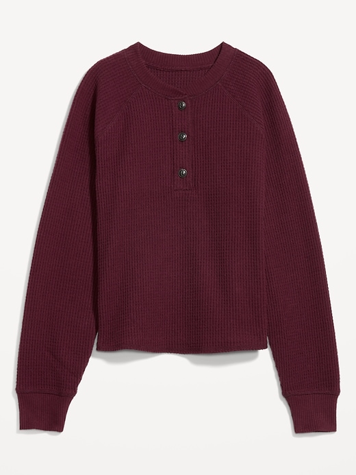 Image number 4 showing, Plush Waffle-Knit Henley Top
