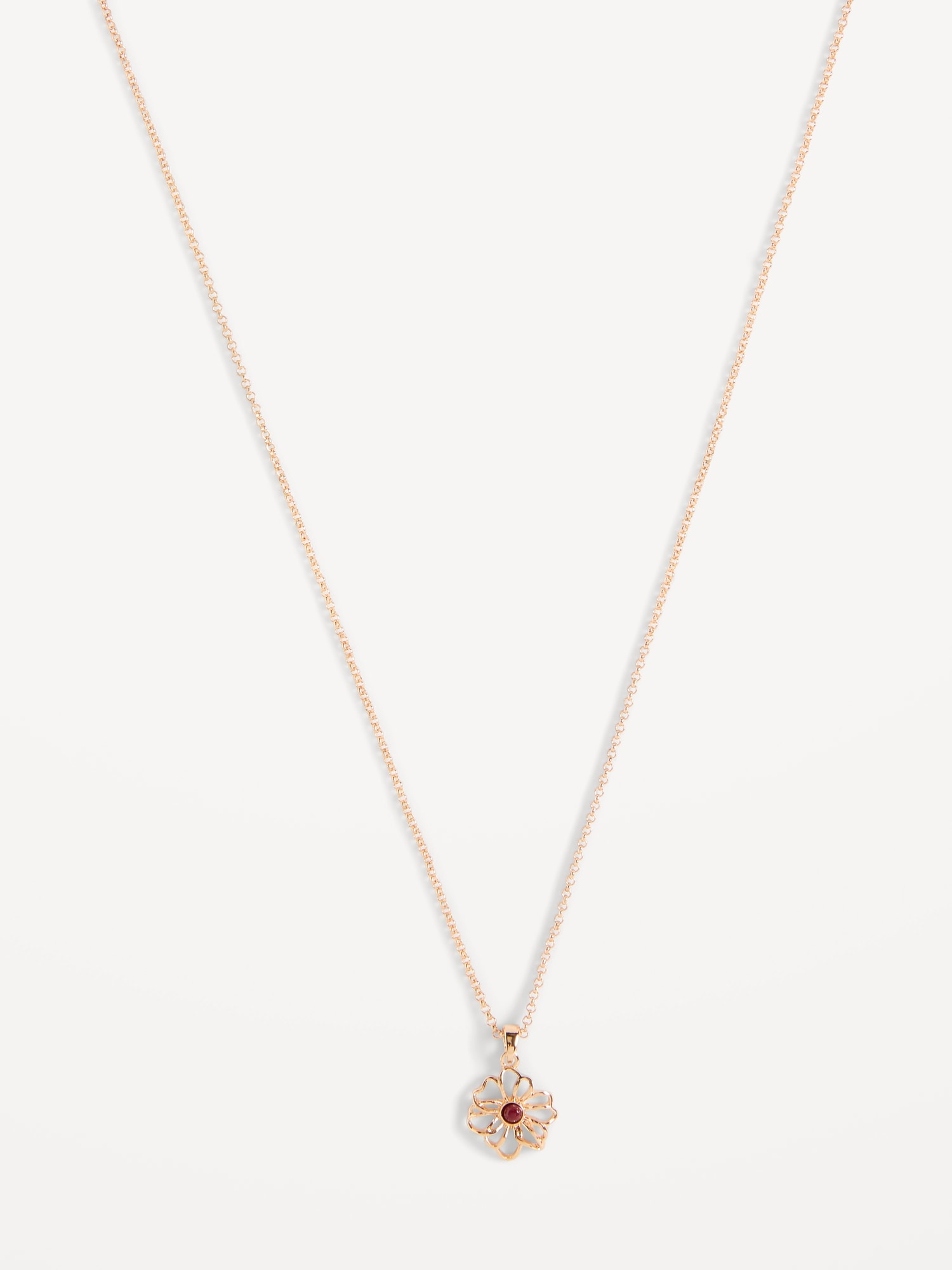 Gold-Plated Floral Pendant Necklace for Women