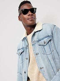 View large product image 3 of 3. Sherpa-Lined Jean Jacket