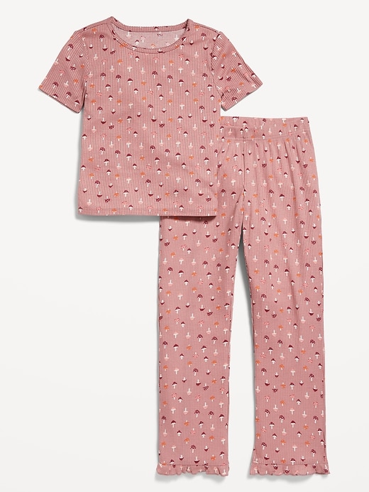 View large product image 1 of 3. Printed Rib-Knit Pajama Set for Girls