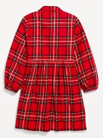 View large product image 4 of 5. Matching Long-Sleeve Button-Front Plaid Dress for Girls