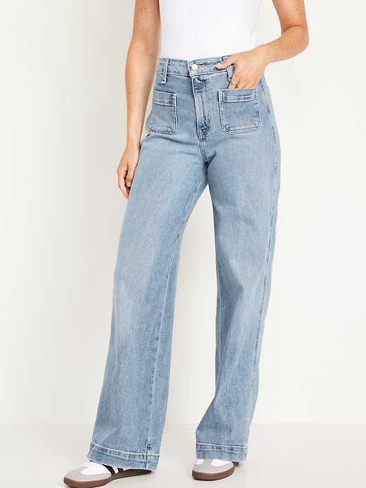 Old Navy Women's Extra High-Waisted Wide-Leg Jeans - - Plus Size 24