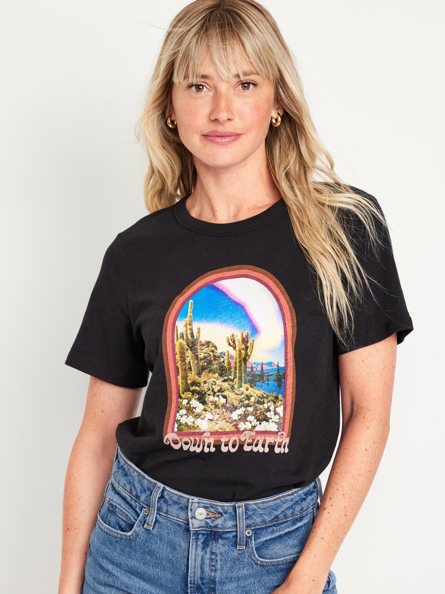 EveryWear Slub-Knit Graphic T-Shirt for Women | Old Navy
