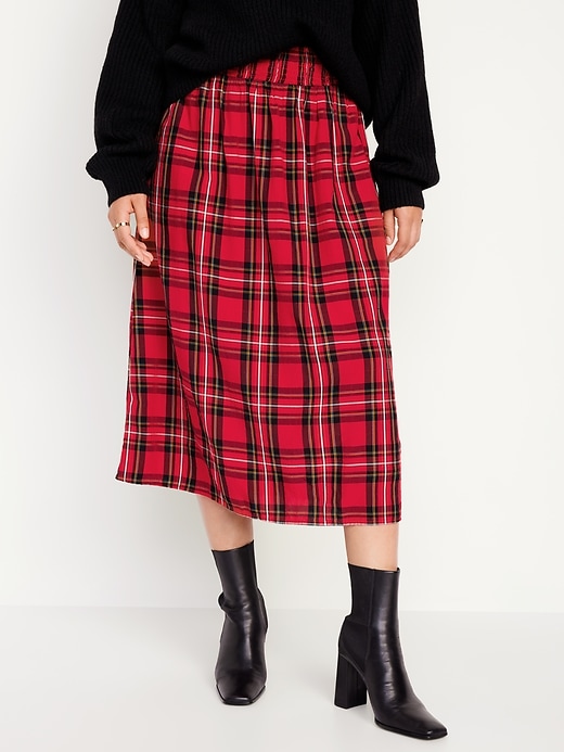 Image number 5 showing, High-Waisted Smocked Midi Skirt