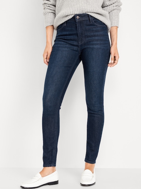 High-Waisted Wow Super-Skinny Jeans - Dark Rinse