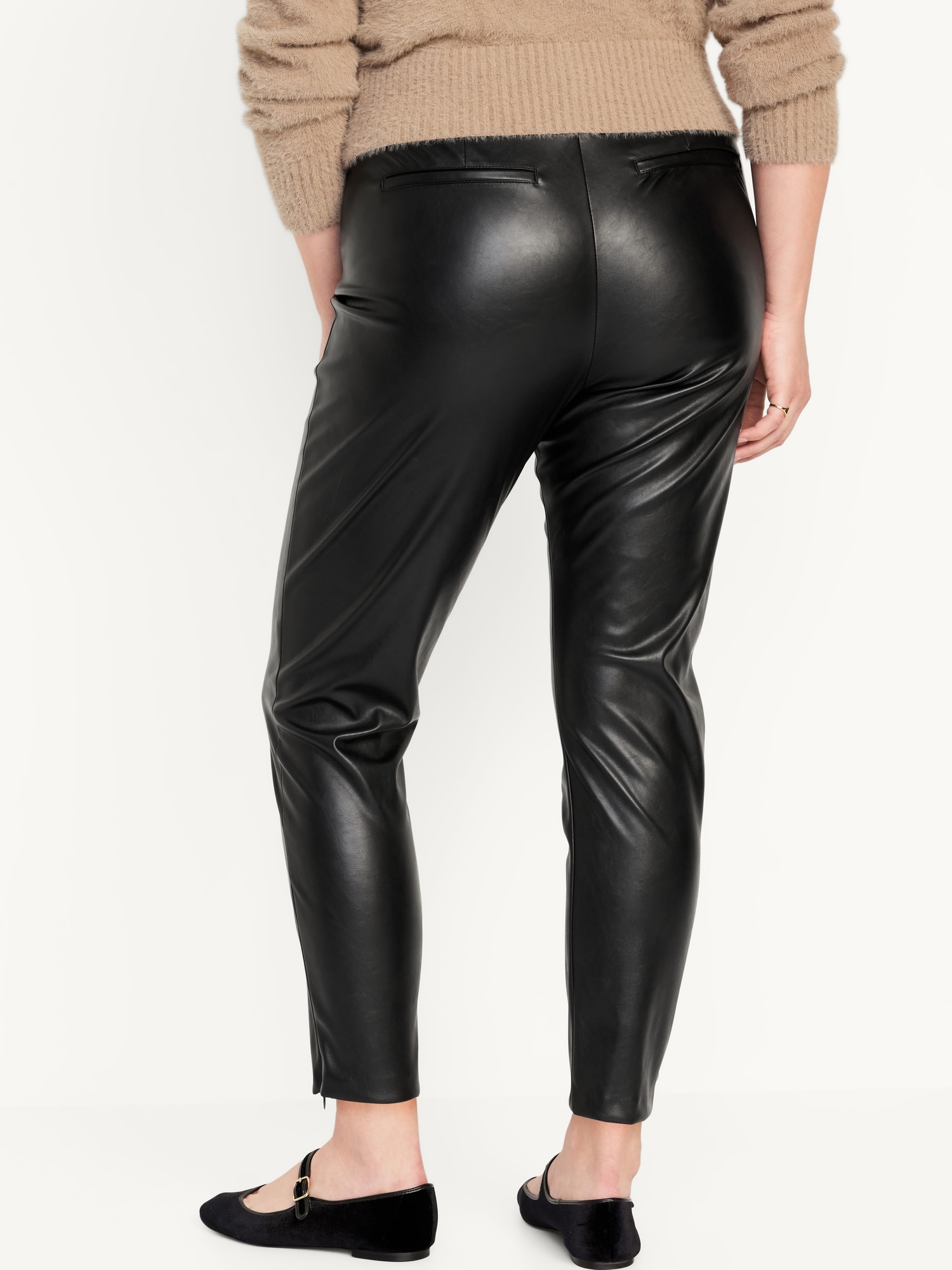 Zara High Waisted leather Pants | Leather pants, High waisted, Zara