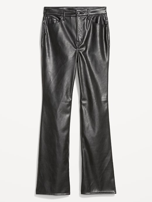 Image number 4 showing, Higher High-Waisted Faux-Leather Flare Pants