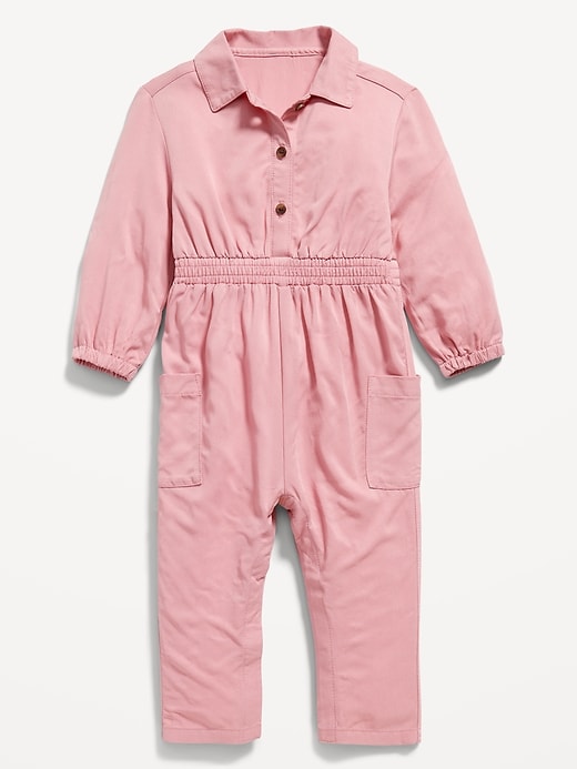 View large product image 1 of 2. Long-Sleeve Utility Pocket Jumpsuit for Baby