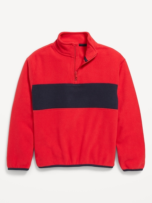 View large product image 2 of 3. Long-Sleeve Quarter-Zip Microfleece Sweater for Boys