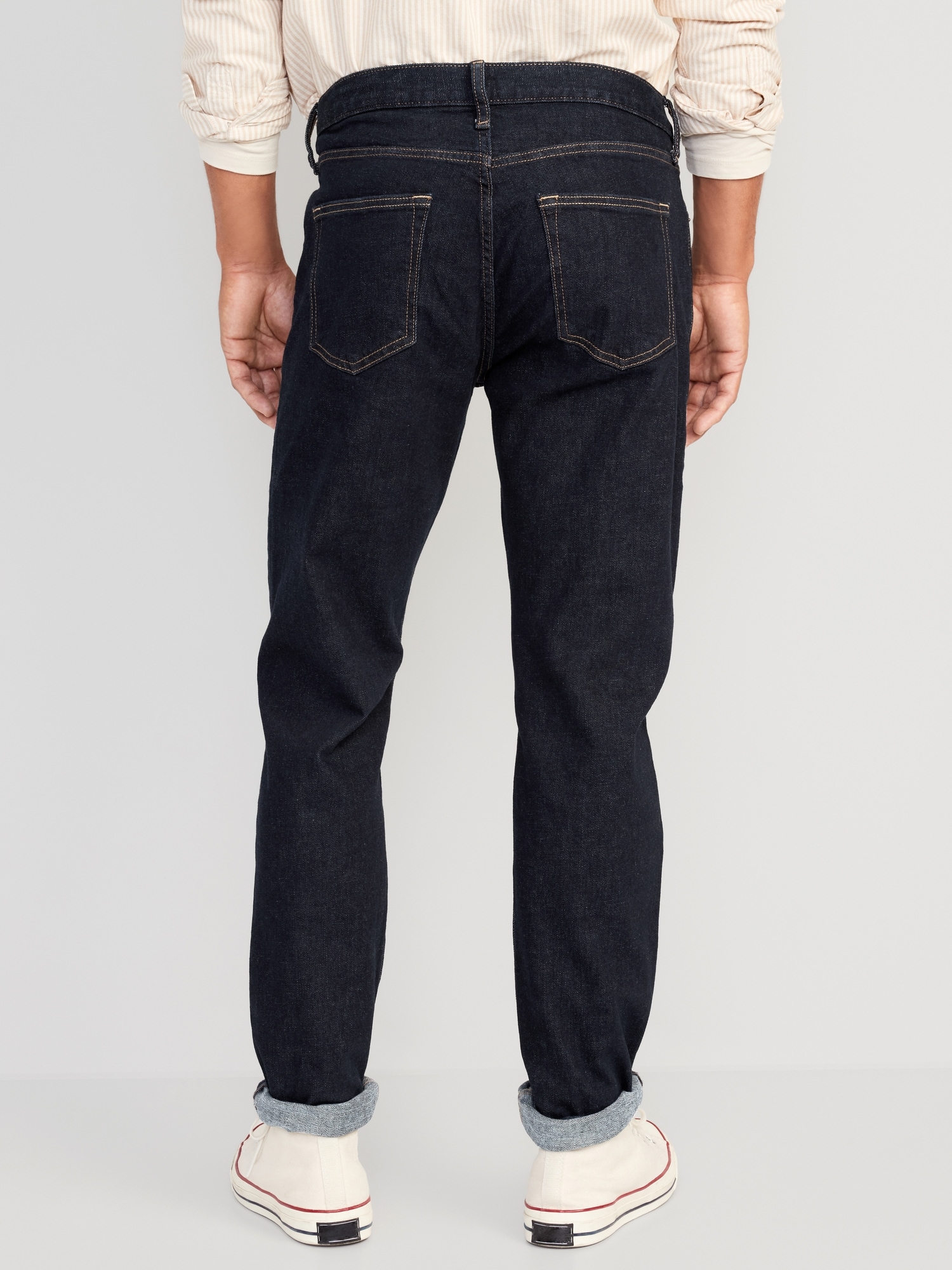 Relaxed Slim Taper Built-In Flex Dark-Wash Jeans | Old Navy