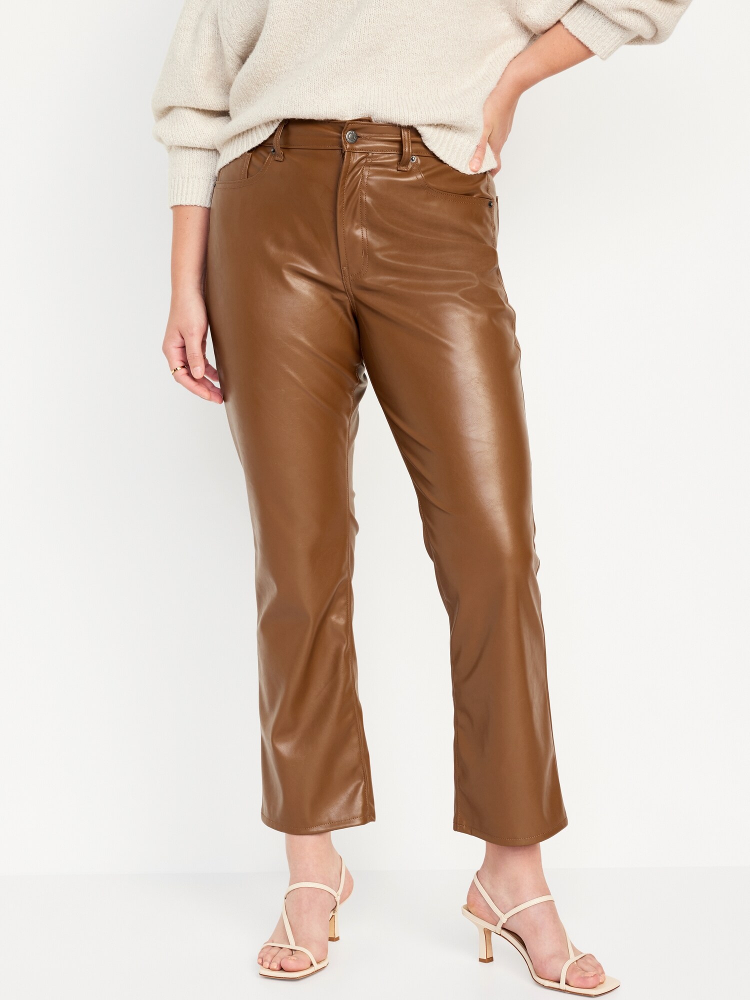 Old Navy Women's Extra High-Waisted Faux Leather Pants - - Size 12