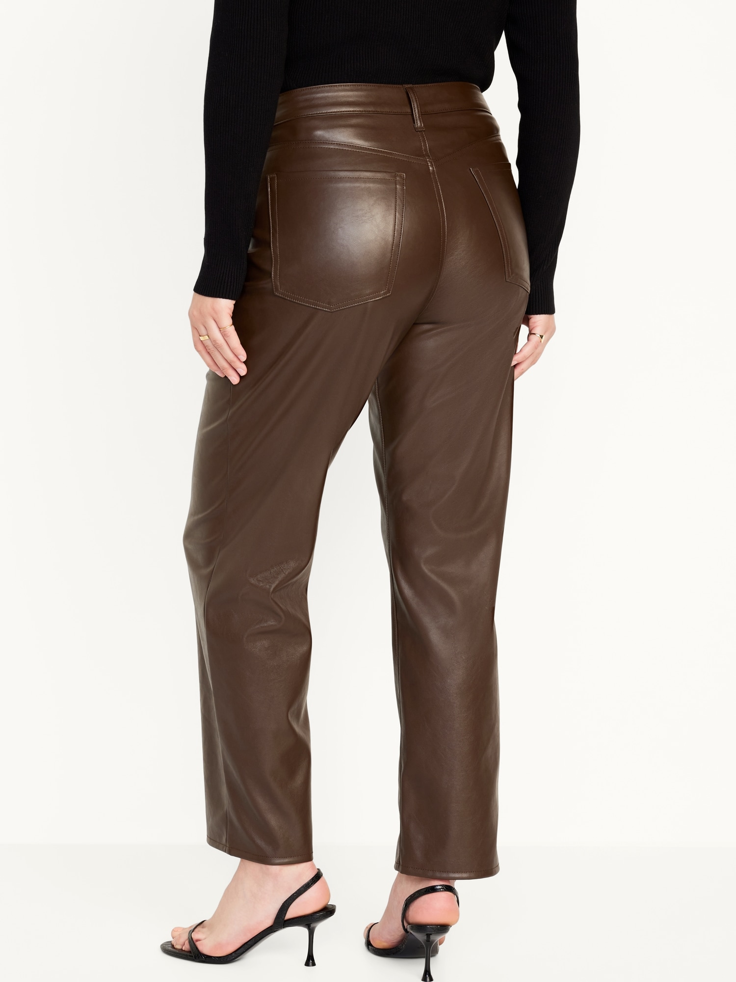 Brown Vegan Leather Pants  chocolate brown leather pants
