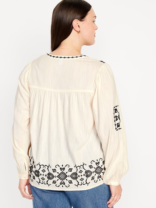Image number 6 showing, Embroidered Boho Swing Blouse