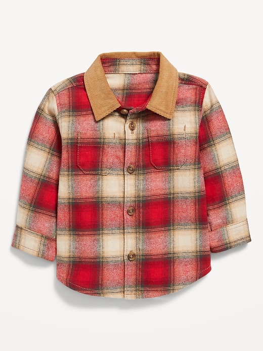 View large product image 1 of 1. Soft-Brushed Flannel Pocket Shirt for Baby