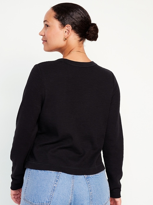 Image number 5 showing, Waffle-Knit Crop T-Shirt