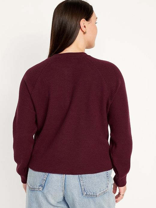 Image number 6 showing, Plush Waffle-Knit Henley Top