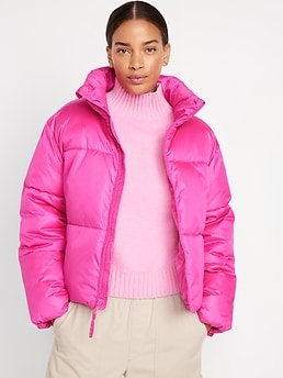 Old navy long puffer hot sale coat