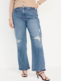 Old Navy Extra High-Waisted Wide-Leg Ripped Jeans for Women – Search By  Inseam