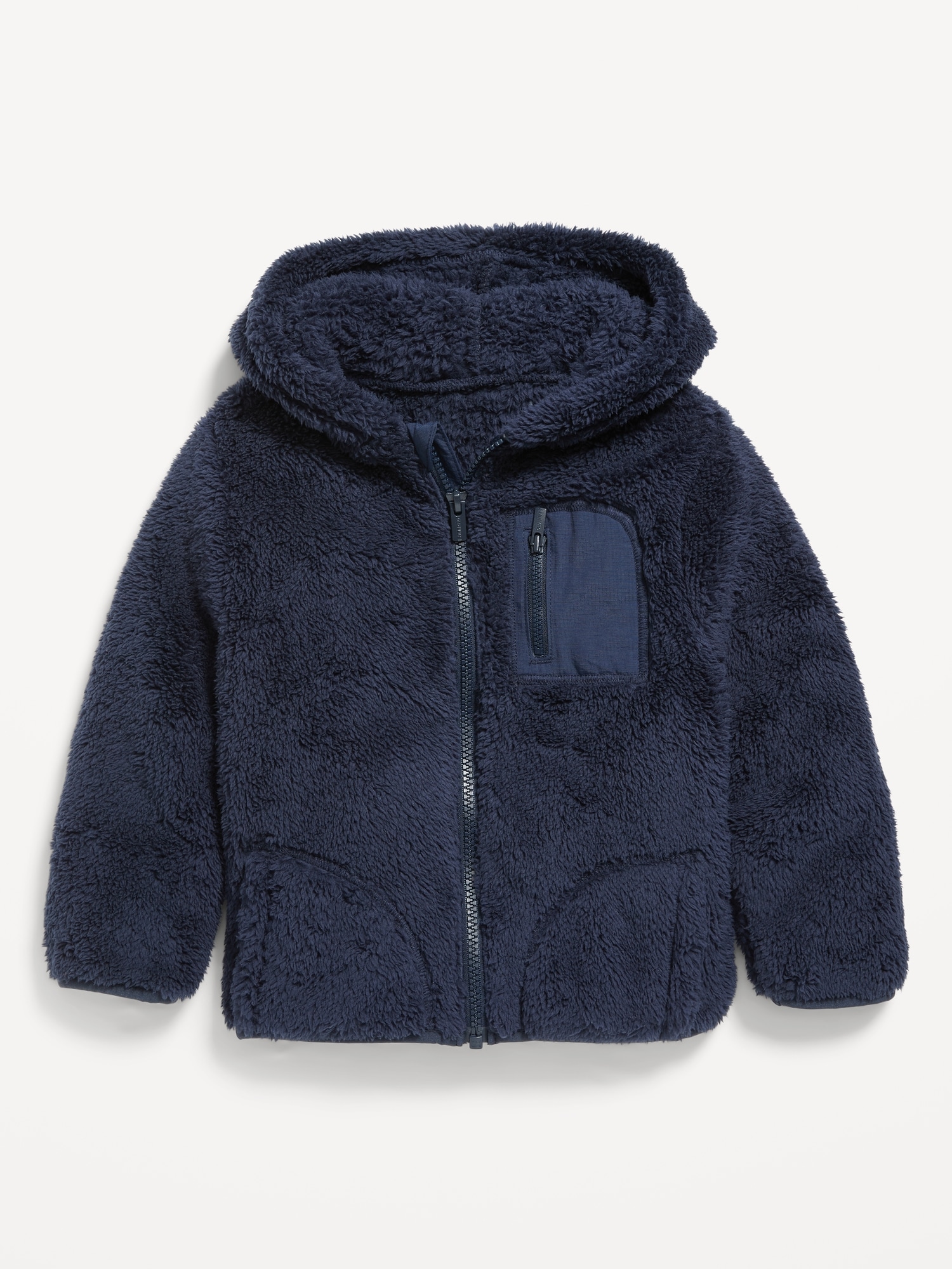 Unisex Sherpa Zip-Front Pocket Hooded Jacket for Toddler | Old Navy