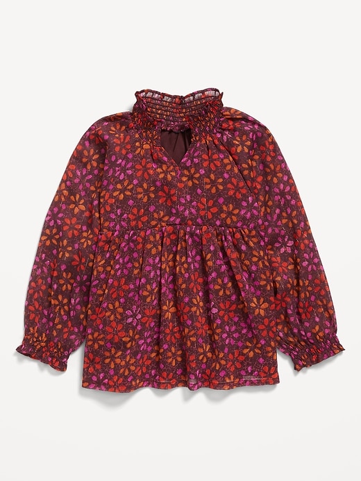 View large product image 1 of 1. Long-Sleeve Printed Chiffon Swing Top for Toddler Girls