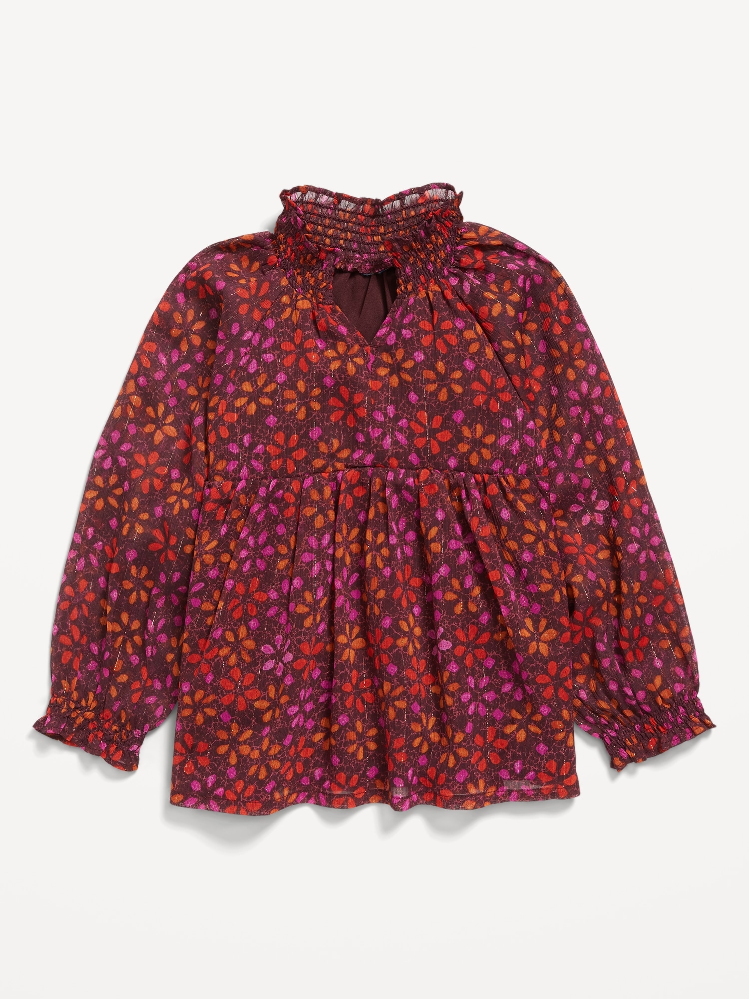 Long-Sleeve Printed Chiffon Swing Top for Toddler Girls | Old Navy