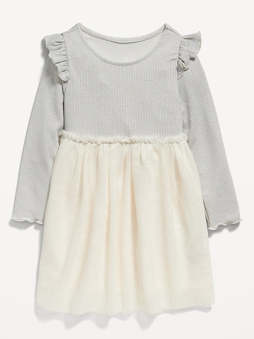 View large product image 1 of 1. Fit & Flare Rib-Knit Ruffled Tutu Dress for Toddler Girls