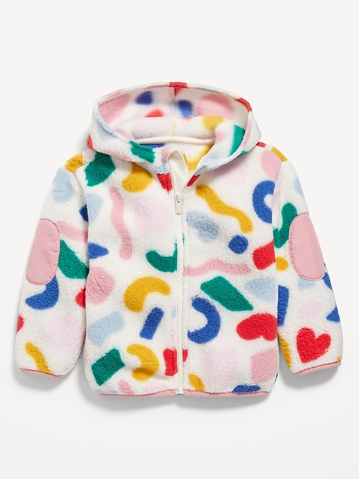 View large product image 1 of 2. Unisex Printed Sherpa Zip-Front Hooded Jacket for Toddler