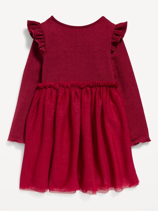 Fit & Flare Rib-Knit Ruffled Tutu Dress for Toddler Girls | Old Navy