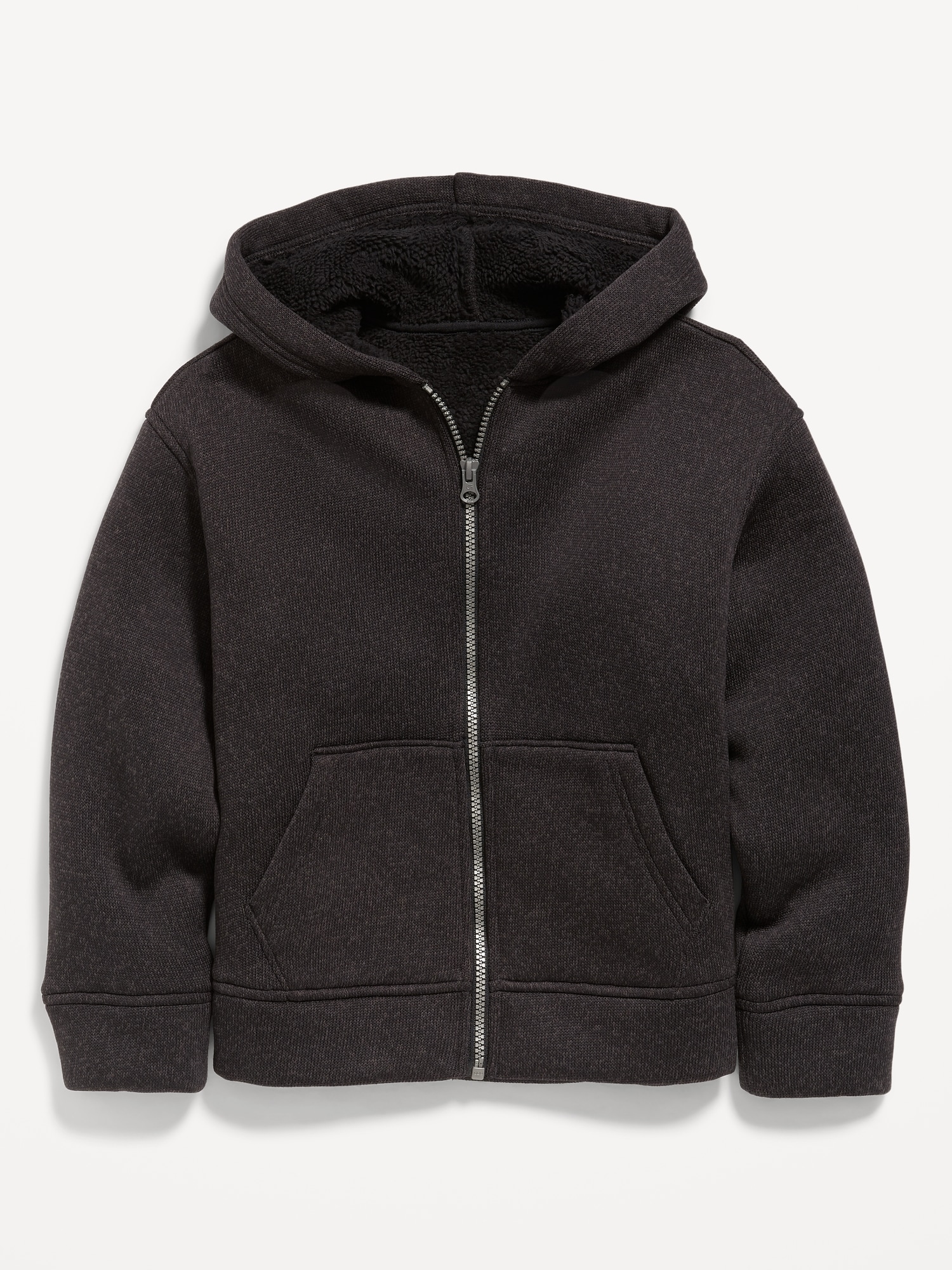 Cozy Sweater-Fleece Sherpa-Lined Zip Hoodie for Boys