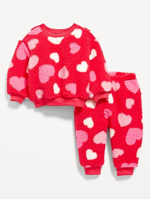 View large product image 1 of 3. Unisex Sherpa Top and Jogger Pants Set for Baby