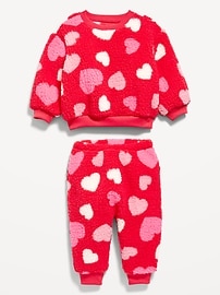 View large product image 3 of 3. Unisex Sherpa Top and Jogger Pants Set for Baby