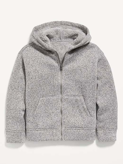 View large product image 1 of 2. Cozy Sweater-Fleece Sherpa-Lined Zip Hoodie for Boys